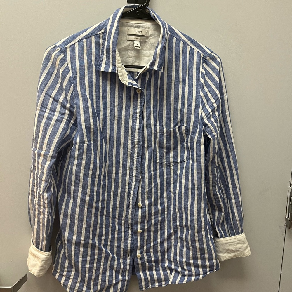 J Crew Linen Button Down - image 4